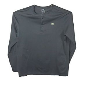 Lacoste Black 1/2 Button Up 100% Pima Cotton Shirt